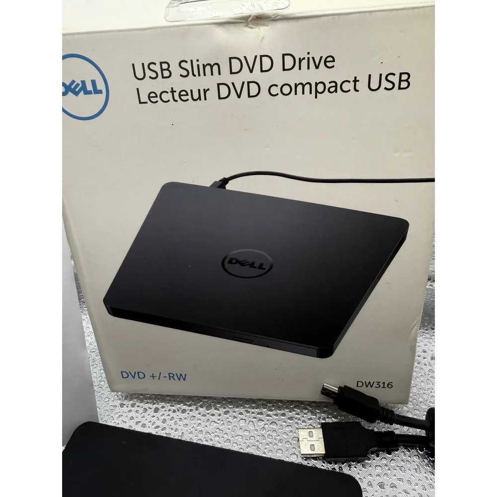Dell External USB Slim DVD +/-RW Optical Drive DW316 Black